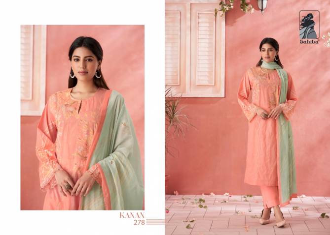 Kanan By Sahiba Heavy Embroidery Pure Cotton Dress Material Wholesale Market In Surat